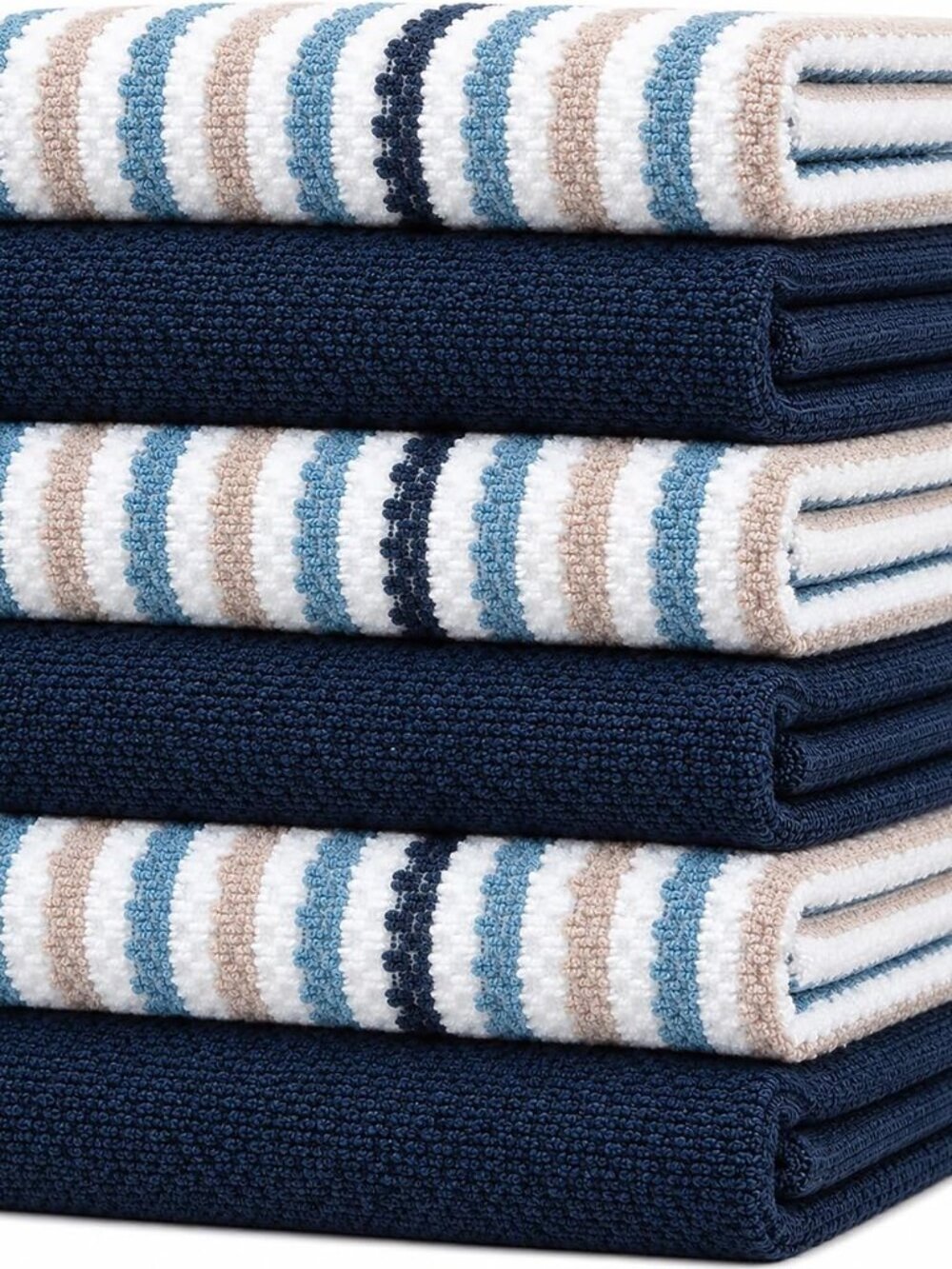Bumble Kitchen Towels 6 Pack 100% Cotton Dish Towels, 16"x26" - Blue